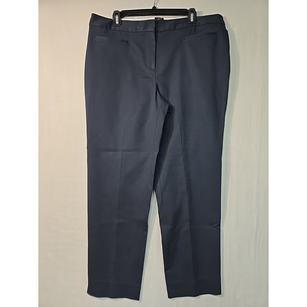 Talbots Hampshire Curvy Ankle Pants 16 Navy Blue Womens Dress Slacks Minimalist